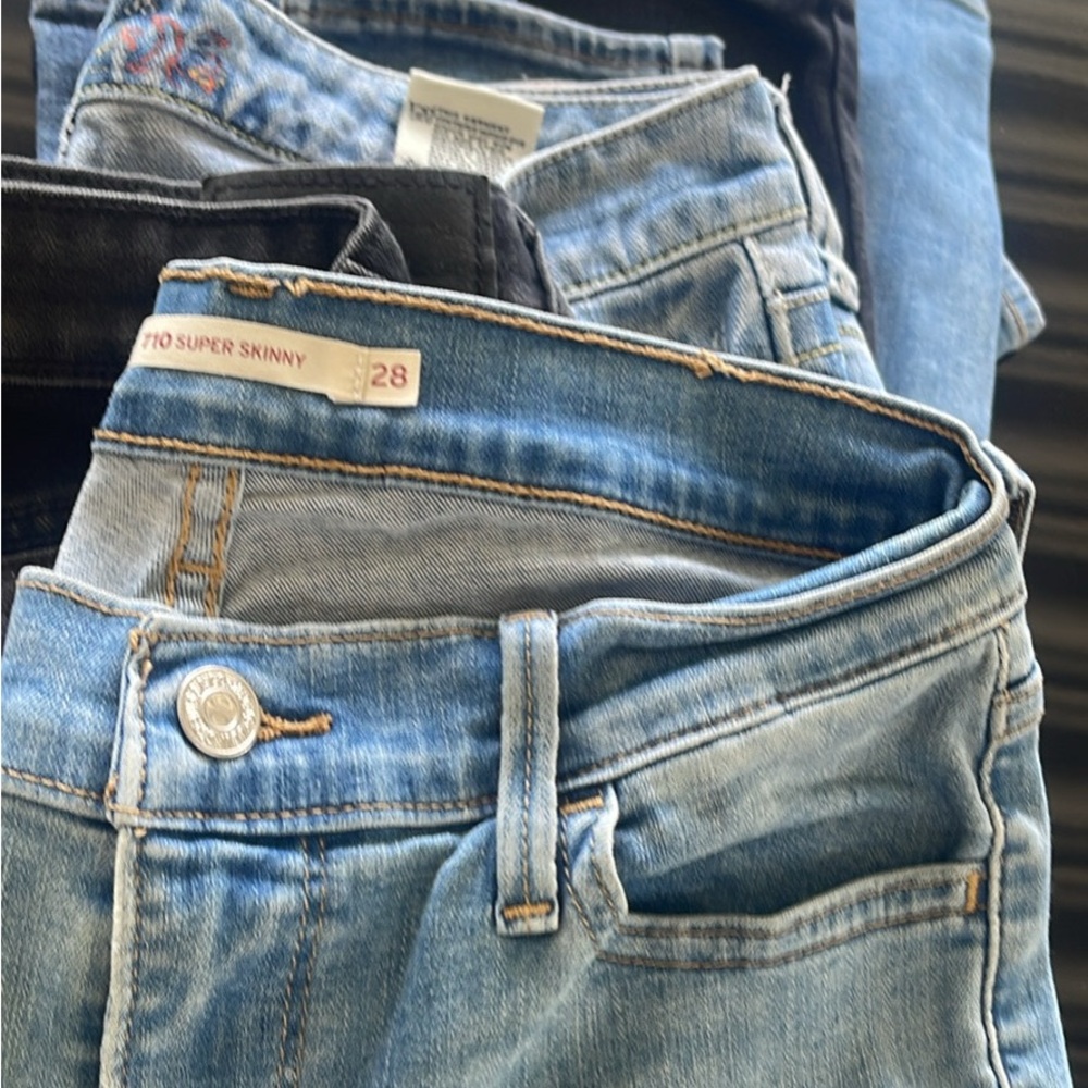 Levi's Blue Skinny Jeans Classic Denim lot of 4 pairs